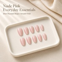 YD58 Kaixin Faux Ongles à Presser Rose Nude Doux, Forme Amande, Couverture Complète, Surface Brillante, Finition Naturelle, Ongles Roses