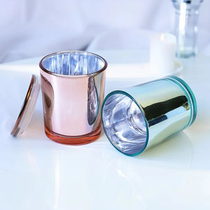 Vaso de vela de 220ml y 315ml de Color dorado y plateado galvanizado a la <span class=keywords><strong>moda</strong></span> con tapa de aleación de zinc y Metal de madera - Product Image 5