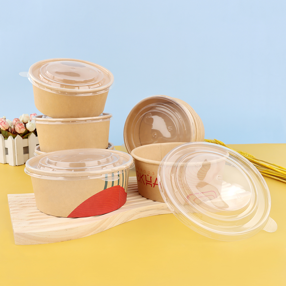 Portable Restaurant Disposable Food Container Paper Fast Food Salad Bowls With LogoPopular