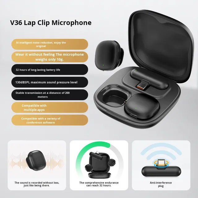 New Direct Sales Wireless Lavalier Microphone Integrated AI Deep Noise Reduction Live Streaming Dedicated for Magnetic