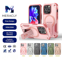 Coques de téléphone portable blindées en TPU et PC pour iPhone 17 16 15 14 Pro Max, design magnétique, antichoc, avec support d'affichage