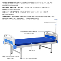 Cama de Hospital Resistente con Estructura de Tubo de Acero al Carbono de 1.5 mm y Doble Viga, Capacidad de Carga de 240 kg, 4 Ganchos para Suero, 4 Ganchos para Drenaje, Antibacteriana