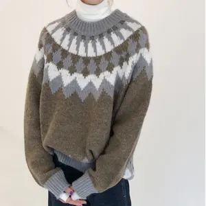 Ingsun-Jersey de lana personalizado para hombre, nuevo diseño, tejido de punto