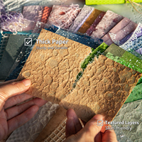 Papiers de scrapbooking faits main texturés en tissu maillé, mélange spécial pour journaux créatifs, journalisation, découpage, scrapbooking artistique et découpe à la matrice