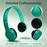 Casque sans fil pliable sur l'oreille, écouteurs stéréo couleur macaron avec microphone pour les cours en ligne et la musique quotidienne