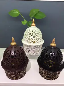 Brûleur d'encens fermé en résine de style calligraphie de luxe décor de bureau à domicile brûleur d'encens arabe Bakhoor (Mabkhara)