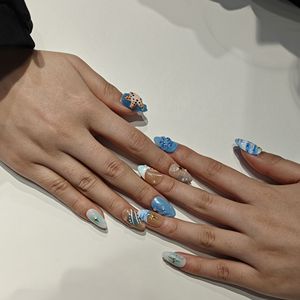 Uñas Postizas <span class=keywords><strong>de</strong></span> Diseño Moderno Muhaha, Elementos Creativos <span class=keywords><strong>de</strong></span> Vacaciones en la Playa, Diseños Florales Esculpidos a Mano - Product Image 5