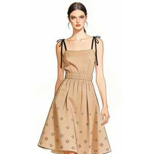 Abito Estivo con Spalline Sottili in Tessuto Personalizzato - Produzione Taglie Forti Traspirante per Vacanze con Consegna Rapida - Product Image 3