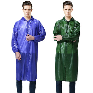 Impermeable largo de una pieza de PVC con capucha, botones y estilo poncho para viajes, para adultos. - Product Image 5