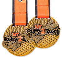 Médaille de marathon sportive personnalisée en émail souple 3D gaufré, en alliage de zinc plaqué or, style antique, avec cordon, pour finisseur de course, vente en gros