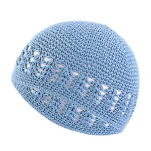 Wholesale High Quality Factory Supply Prayer Hat White Cotton Elastic Handmade <b>Islamic</b> Kufi Hats for Men - Product Image 2