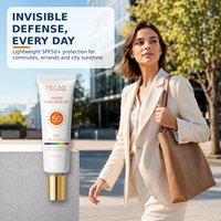 Crème solaire en gel premium SPF 50 mat, transparente, sans huile, naturelle, imperméable, sans traces blanches, hydratante pour le visage, protection UV, vente en gros
