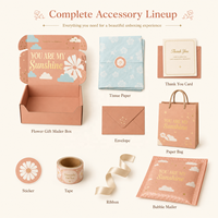 Boîte à fleurs séchées pliante personnalisée élégante sur mesure, boîte en carton ondulé Kraft Caja De Regalo avec logo, emballage
