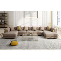Sofá Modular en Forma de U de Terciopelo de Alta Gama, Estilo Italiano de Lujo, Sofá Moderno para Sala de Estar