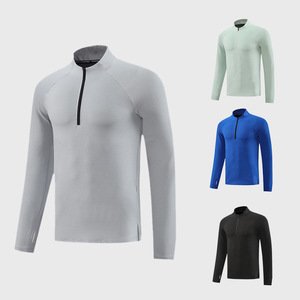 Polyester Spandex Zip Automne Grande Taille Léger Coupe-Vent <span class=keywords><strong>Fitness</strong></span> Course Imprimé Séchage Rapide Personnalisé Manches Longues Hommes Sport - Product Image 3