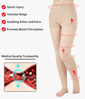Collants de compression médicale à bout ouvert, sans pieds, en nylon pur, qualité médicale