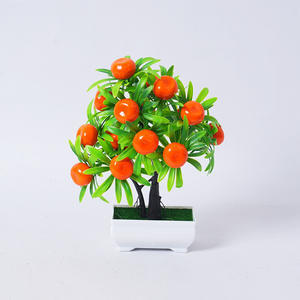 Bonsái <span class=keywords><strong>de</strong></span> 16 mallas decorativas para interiores, paisaje <span class=keywords><strong>de</strong></span> frutas verdes artificiales, <span class=keywords><strong>planta</strong></span> en maceta <span class=keywords><strong>de</strong></span> fruta <span class=keywords><strong>de</strong></span> la suerte con pequeño adorno para Pascua - Product Image 6