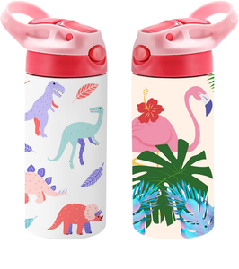 USA Warehouse BPA-free Non-toxic 12oz Stainless Steel Modern Vacuum Kids Sublimation Tumbler with Straw <b>for</b> Travel Heat Transfer - Product Image 1