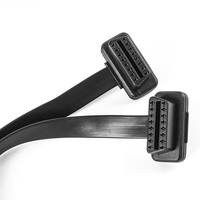 Câble répartiteur OBDII à profil bas de 30 cm (1 pied) 26AWG, connecteur en Y 16 broches mâle vers double femelle pour lecteur de code automobile, GPS, gestion de flotte