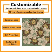 Pañuelo Cuadrado Retro con Diseño de Flor de Hibisco, 70x70cm, Transpirable, Duradero, de Poliéster Satinado, para Mujer, Estilo Casual, para Todas las Temporadas