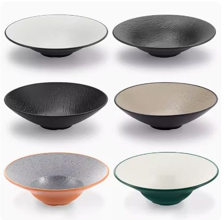 Melamine Plates and Bowls Large Pasta Salad Bowls, Lightweight