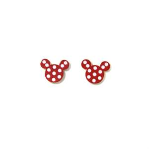 Pendientes de Mickey Mouse con Diseño de Puntos Rojos, Acero Inoxidable 316L, Baño de Oro PVD, Joyería de Moda - Product Image 1