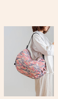 Sac de courses pliable personnalisé avec logo, sac de rangement réutilisable, sac à bandoulière décontracté, sac de voyage léger, sac de shopping en nylon avec sangle