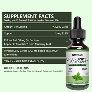 Suplementos Líquidos de Clorofila para la Salud, Disponibles en Stock Local en EE. UU., Gotas de Clorofila Líquida Splina para Limpiar el Cuerpo - Product Image 3