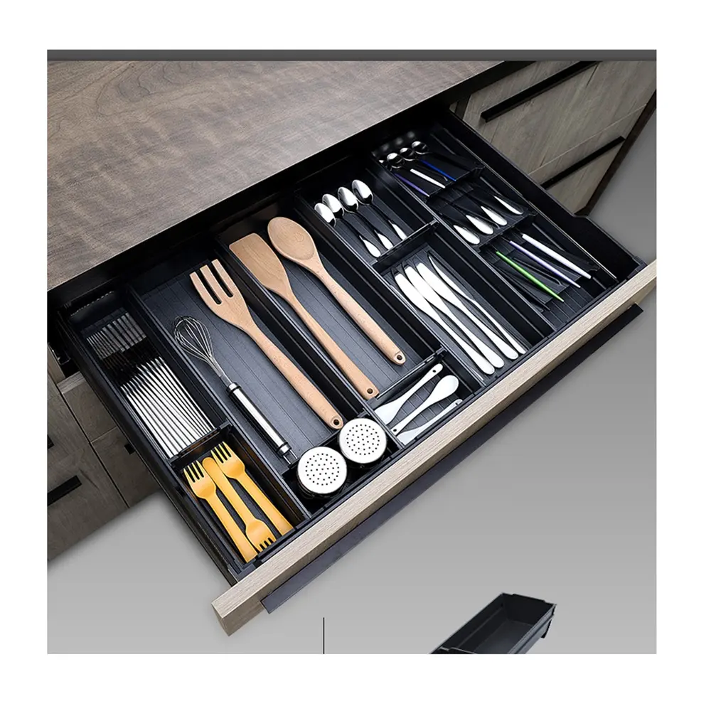 Goldmine Aluminum Cutlery tray drawer inside storage organizations spoons and forks organizers storage bins