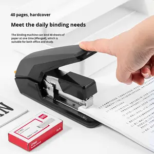 Engrapadora Manual Deli 0478, Ahorra Esfuerzo, Opciones de Dos Colores, Portátil, para 40 Hojas, Perforadora de Papel Grueso - Product Image 3