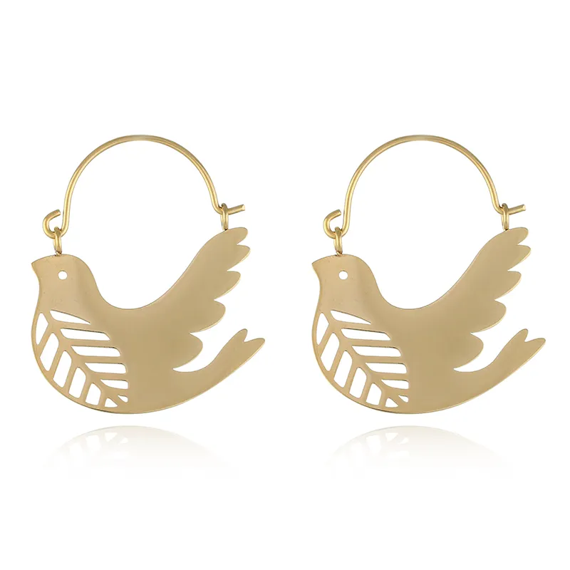 Animal earrings Stainless Steel Tungsten Hollowed Homing Pigeon Women earrings jewelry