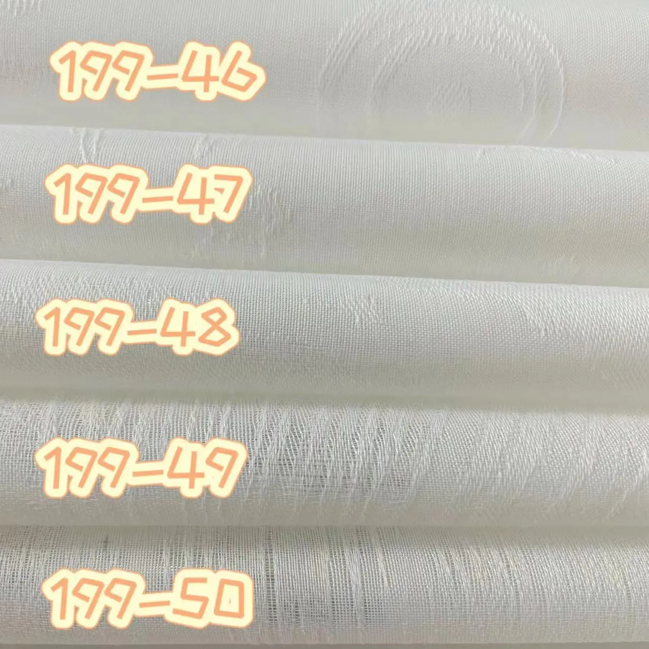 Giá Rẻ Giá ưa thích Jacquard rắn Trắng Polyester Voile Sheer vải cho rèm