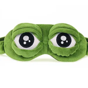 Maschera per il sonno 3D rana triste copertura per ombretto per dormire naturale ombra benda sull'occhio donna uomo benda portatile morbida benda sull'occhio da viaggio - Product Image 1