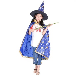Capa <span class=keywords><strong>de</strong></span> Mago para Niños, Sombrero <span class=keywords><strong>de</strong></span> Cinco Estrellas, Disfraz <span class=keywords><strong>de</strong></span> Bruja Pequeña para Halloween, Disfraces <span class=keywords><strong>de</strong></span> Cosplay <span class=keywords><strong>de</strong></span> Mago, <span class=keywords><strong>Ropa</strong></span> para Actuaciones en Fiestas Escolares y Festivales - Product Image 2