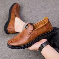 Nuevos Zapatos Casuales Británicos de Moda para Hombre, Versátiles y Cómodos, de Color Sólido en un Solo Tono
