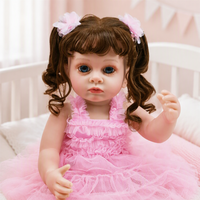 Boneka Bayi Reborn Gothic Maden Y-X007 55cm, Figur Balita Realistis dari Vinyl Lembut, Rambut Keriting Cokelat, Usia 4-6 Tahun, Mainan Koleksi