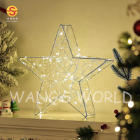 Nachttisch Weihnachts baum Licht Stern Weihnachten Tisch lampe Batterie betriebene Weihnachts stern Lichterketten