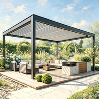 Jiake Motorisierte Aluminium-Pergola mit Verstellbarem Lamellendach für Hinterhof, Garten, Terrasse, Villa, Balkon, Wind- und Regenfest, CE SGS OEM/ODM