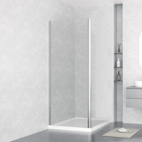 Cabine de douche moderne Dman PANEL en aluminium, double porte coulissante en forme de L, verre trempé, écran de douche d'angle, garantie de 3 ans