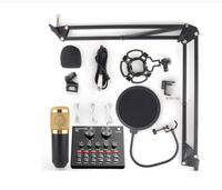 Microphone studio Bm800 avec carte son V8 Microphone karaoké Bm 800 pour carte son d'ordinateur
