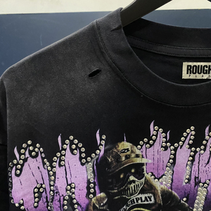 <strong>Mens</strong> T-Shirt Heavyweight Acid Washed Printing Design Graphic Clothing <strong>Men</strong> Streetwear Graffiti Diamond Roughplay T Shirts for <strong>Men</strong> - Product Image 3