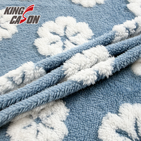 Kingcason, fabricant compétitif, tissu en polaire sherpa jacquard floral 100% polyester, simple face, pour couverture et textile de maison