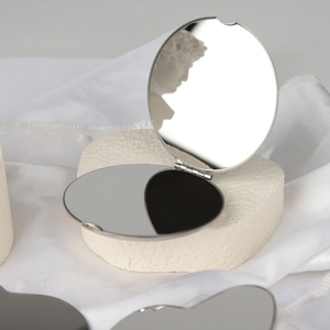 Xách tay hai mặt thanh lịch Vanity gương du lịch trang điểm mỹ phẩm gương 1X gấp kim loại Túi mỹ phẩm Vanity gương - Product Image 5