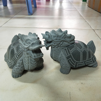 Sculpture de dragon tortue en pierre naturelle super mini chinoise et statue d'animal en pierre de jardin LONG GUI pour la décoration de la maison
