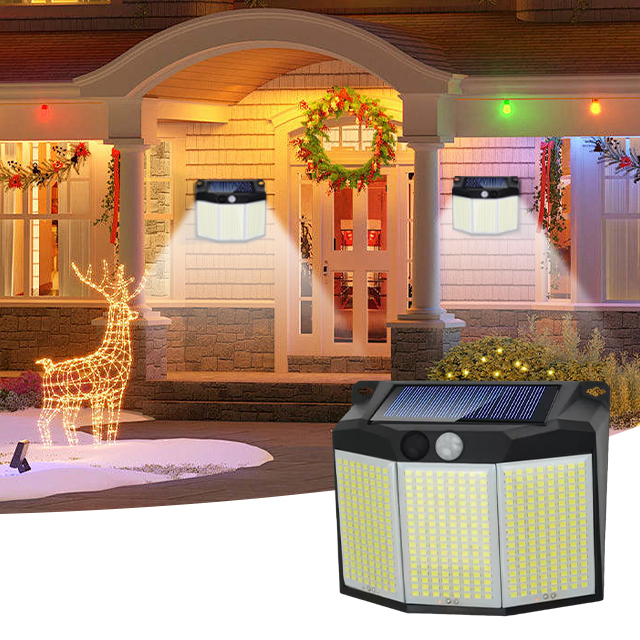 Solar LED Garden Courtyard Christmas IP65 Waterproof High Brightness Decoration Garage Corridor Fence Deck Light Sensor Control