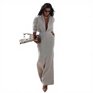 Women's 2 Piece Polyester <b>Set</b> Long Sleeve Shirt Maxi Skirt Solid Color Casual Regular Fit Full Length Spring Summer Vintage - Product Image 2