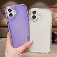 TPU + PC 3-en-1 antichoc SHS étui couleur bonbon couverture rigide transparente pour iPhone 16 15 Pro Max 14 Plus 13 12 6 7 8 Plus