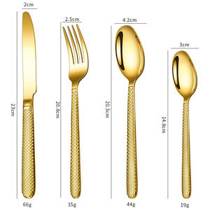 Ensemble de <span class=keywords><strong>couverts</strong></span> de luxe 4 pièces en acier inoxydable 430, couteau, cuillère et fourchette, vente chaude - Product Image 6