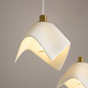 Lustre long en céramique personnalisé à plusieurs têtes, luminaire suspendu pour villa, duplex, plafond haut, escalier, hall d'entrée - Product Image 2
