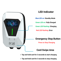 Chargeur de véhicule électrique AC 22 kW, chargeur de voiture électrique Type 1 / Type 2 / GB/T / NACS, bornes de recharge murales pour véhicules électriques